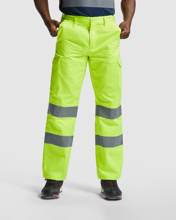 Παντελόνι υψηλής ορατότητας Roly Workwear Alfa 9309 σε κίτρινο φλούο χρώμα