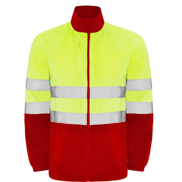 Πουκάμισο υψηλής ορατότητας Roly Workwear Altair 9305 σε κόκκινο/κίτρινο φλούο χρώμα