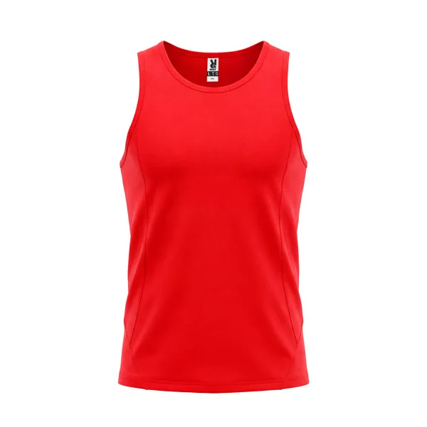 Αθλητικό αθλητικό μπλουζάκι Roly Sport Andre 0350 σε κόκκινο χρώμα, με εκτύπωση λογοτύπου