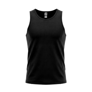 Αθλητικό αθλητικό μπλουζάκι Roly Sport Andre 0350 σε μαύρο χρώμα, με εκτύπωση λογοτύπου