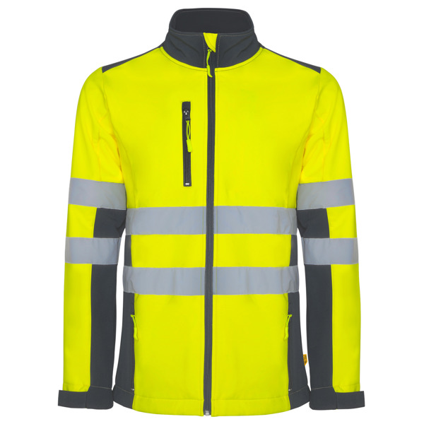 Μπουφάν υψηλής ορατότητας Roly Workwear Antares 9303 σε μολυβί/κίτρινο φλούο χρώμα