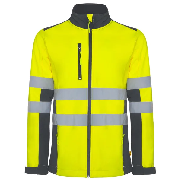 Μπουφάν υψηλής ορατότητας Roly Workwear Antares 9303 σε μολυβί/κίτρινο φλούο χρώμα