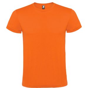 Διαφημιστικό Unisex κοντομάνικο μπλουζάκι Roly Atomic 150 σε πορτοκαλί χρώμα