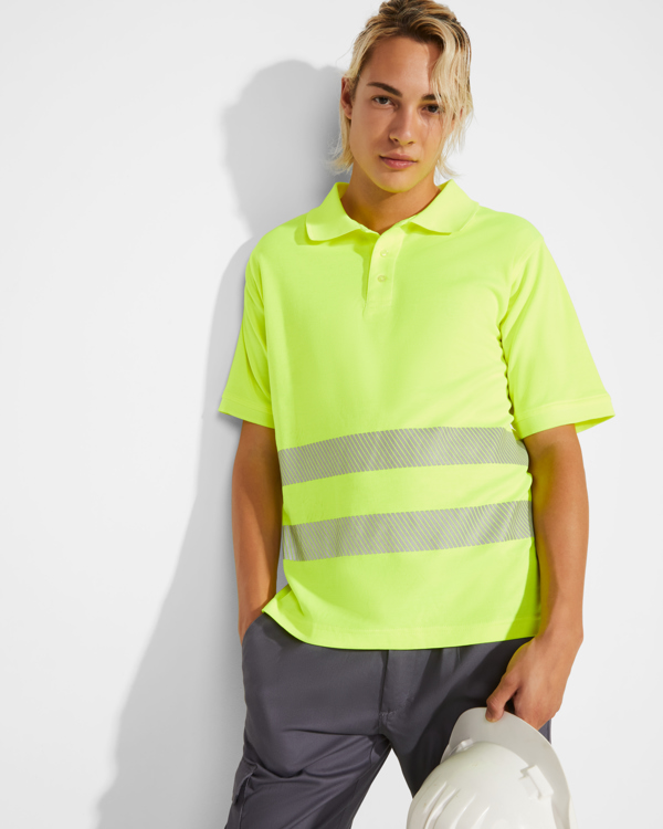 Μπλουζάκι υψηλής ορατότητας Roly Workwear Atrio 9318 σε κίτρινο φλούο χρώμα