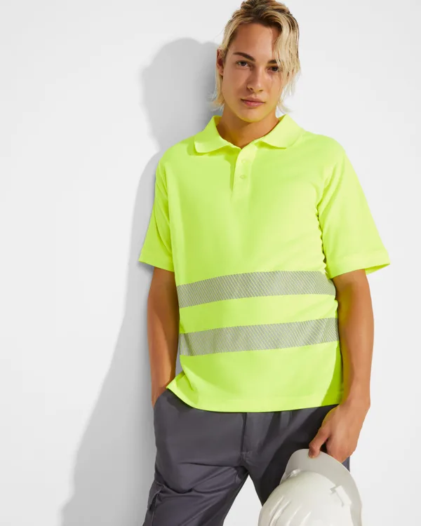 Μπλουζάκι υψηλής ορατότητας Roly Workwear Atrio 9318 σε κίτρινο φλούο χρώμα