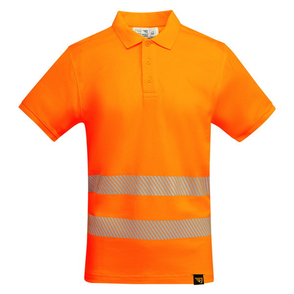 Μπλουζάκι υψηλής ορατότητας Roly Workwear Atrio 9318 σε πορτοκαλί φλούο χρώμα