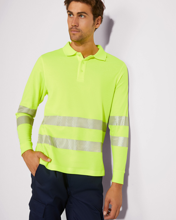 Μακρυμάνικο υψηλής ορατότητας Roly Workwear Atrio L/S 9319 σε κίτρινο φλούο χρώμα