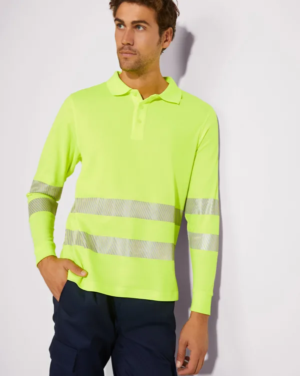 Μακρυμάνικο υψηλής ορατότητας Roly Workwear Atrio L/S 9319 σε κίτρινο φλούο χρώμα