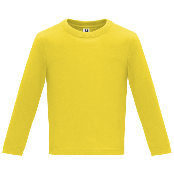 Βρεφικό μακρυμάνικο μπλουζάκι Roly Baby L/S 7203 σε κίτρινο χρώμα, με εκτύπωση λογοτύπου