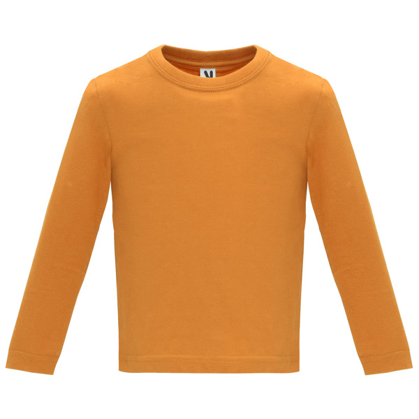 Βρεφικό μακρυμάνικο μπλουζάκι Roly Baby L/S 7203 σε πορτοκαλί χρώμα, με εκτύπωση λογοτύπου
