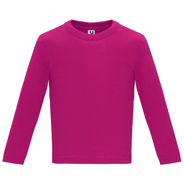 Βρεφικό μακρυμάνικο μπλουζάκι Roly Baby L/S 7203 σε ροζ χρώμα, με εκτύπωση λογοτύπου