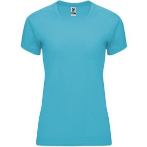 Αθλητικό τεχνικό μπλουζάκι Roly Sport Bahrain Woman 0408 σε τιρκουάζ χρώμα, με εκτύπωση λογοτύπου