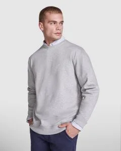 Διαφημιστικό Unisex φούτερ με κουκούλα Roly Batian 1071 σε γκρι μελανζέ χρώμα