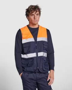 Σετ υψηλής ορατότητας Roly Workwear Beta 9323 σε μπλε/πορτοκαλί φλούο χρώμα