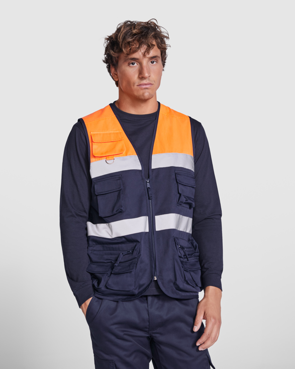 Σετ υψηλής ορατότητας Roly Workwear Beta 9323 σε μπλε/πορτοκαλί φλούο χρώμα