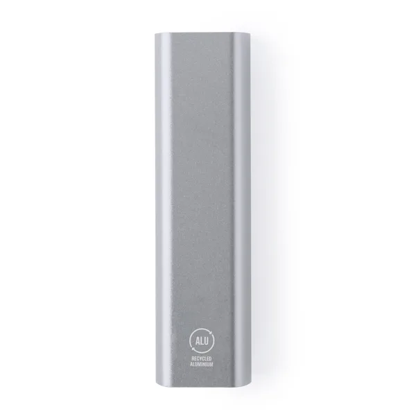Διαφημιστικό power bank BONY 1288 σε ασημί χρώμα, με εκτύπωση λογοτύπου