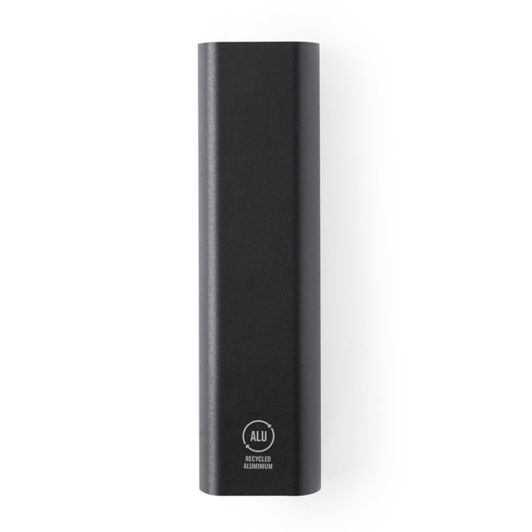Διαφημιστικό power bank BONY 1288 σε μαύρο χρώμα, με εκτύπωση λογοτύπου