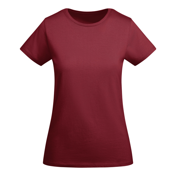 Διαφημιστικό γυναικείο κοντομάνικο μπλουζάκι Roly Breda Woman σε μπορντό χρώμα