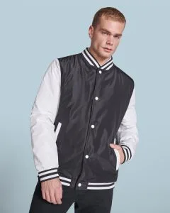 Διαφημιστικό Unisex δίχρωμο φούτερ Roly California 6440 σε μαύρο/λευκό χρώμα