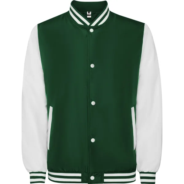 Διαφημιστικό Unisex δίχρωμο φούτερ Roly California 6440 σε πράσινο/λευκό χρώμα