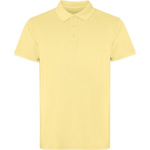 Διαφημιστικό unisex πόλο μπλουζάκι Roly Cobain 2202 σε κίτρινο ξεβαμμένο χρώμα