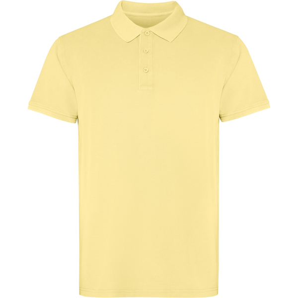 Διαφημιστικό unisex πόλο μπλουζάκι Roly Cobain 2202 σε κίτρινο ξεβαμμένο χρώμα