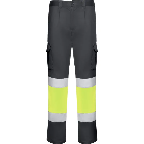 Παντελόνι υψηλής ορατότητας Roly Workwear Daily Strech HV 9312 σε μολυβί/κίτρινο φλούο χρώμα