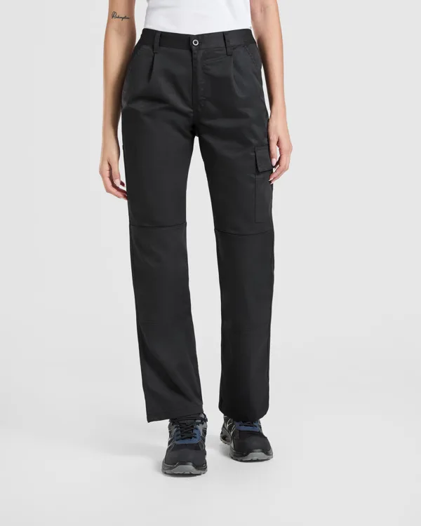 Γυναικείο παντελόνι εργασίας Roly Workwear Daily Woman Strech 8407 σε μαύρο χρώμα