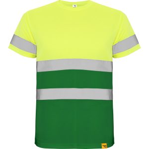Μπλουζάκι υψηλής ορατότητας Roly Workwear Delta 9310 σε πράσινο/κίτρινο φλούο χρώμα