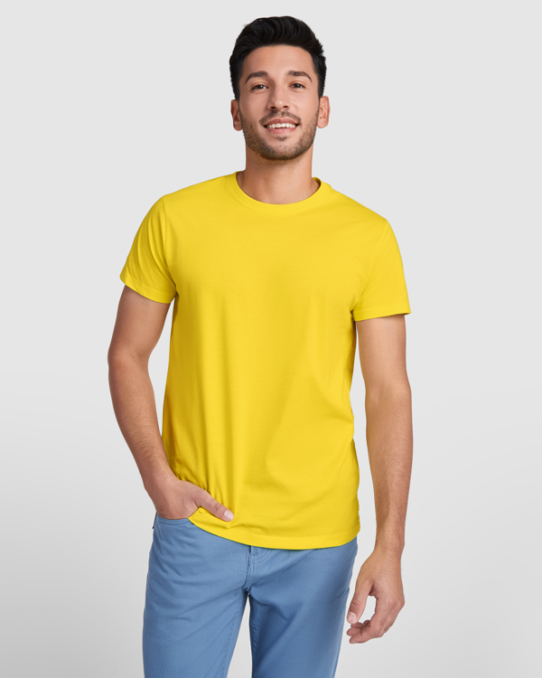 Διαφημιστικό Unisex κοντομάνικο μπλουζάκι Roly Dogo Premium σε κίτρινο χρώμα