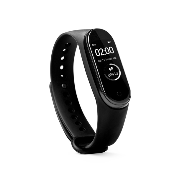 Διαφημιστικό smart βραχιόλι DRACO 3401 σε μαύρο χρώμα, με εκτύπωση λογοτύπου