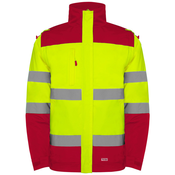 Μπουφάν υψηλής ορατότητας Roly Workwear Epsylon 9304 σε κόκκινο/κίτρινο φλούο χρώμα
