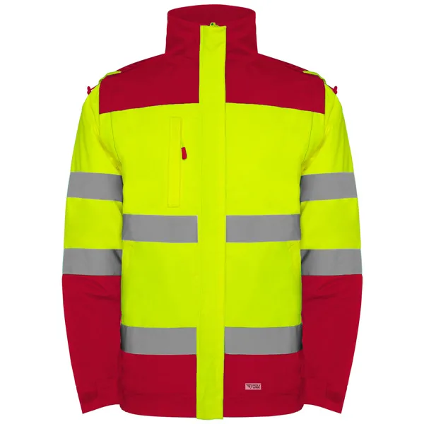 Μπουφάν υψηλής ορατότητας Roly Workwear Epsylon 9304 σε κόκκινο/κίτρινο φλούο χρώμα
