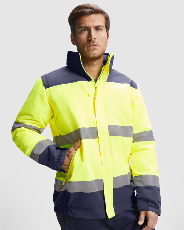 Μπουφάν υψηλής ορατότητας Roly Workwear Epsylon 9304 σε πράσινο/κίτρινο φλούο χρώμα