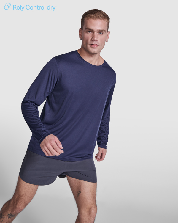 Μακρυμάνικο τεχνικό μπλουζάκι Roly Workwear Estoril L/S 0432 σε μπλε σκούρο χρώμα