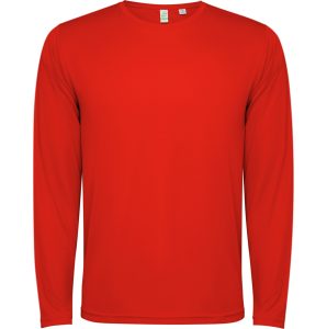 Μακρυμάνικο τεχνικό μπλουζάκι Roly Workwear Estoril L/S 0432 σε κόκκινο χρώμα