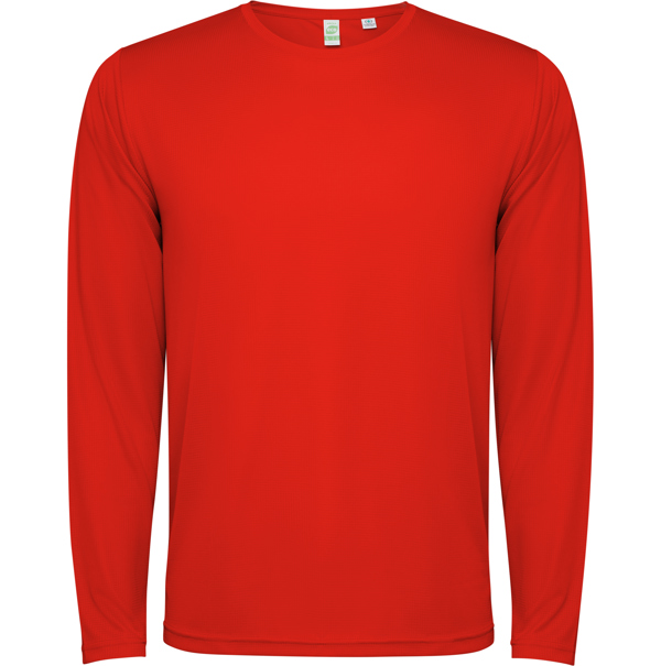 Μακρυμάνικο τεχνικό μπλουζάκι Roly Workwear Estoril L/S 0432 σε κόκκινο χρώμα