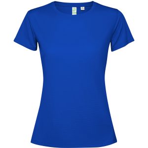 Αθλητικό τεχνικό μπλουζάκι Roly Sport Estoril Woman 0431 σε ρουά χρώμα, με εκτύπωση λογοτύπου