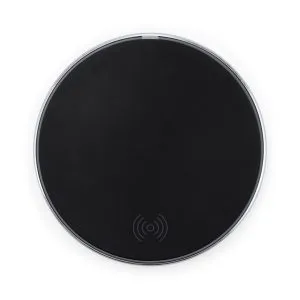 Διαφημιστικό ασύρματος φορτιστής FALCON 3005 σε μαύρο χρώμα, με εκτύπωση λογοτύπου
