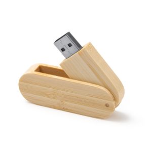 Διαφημιστικό USB μνήμη GUDAR 4191 σε μπαμπού χρώμα, με εκτύπωση λογοτύπου