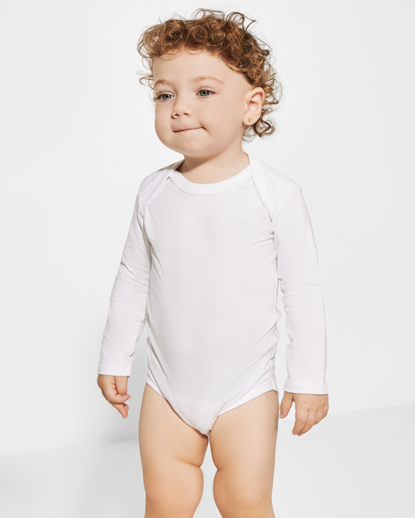 Βρεφικό μακρυμάνικο μπλουζάκι Roly Honey L/S 7202 σε γαλάζιο χρώμα, με εκτύπωση λογοτύπου