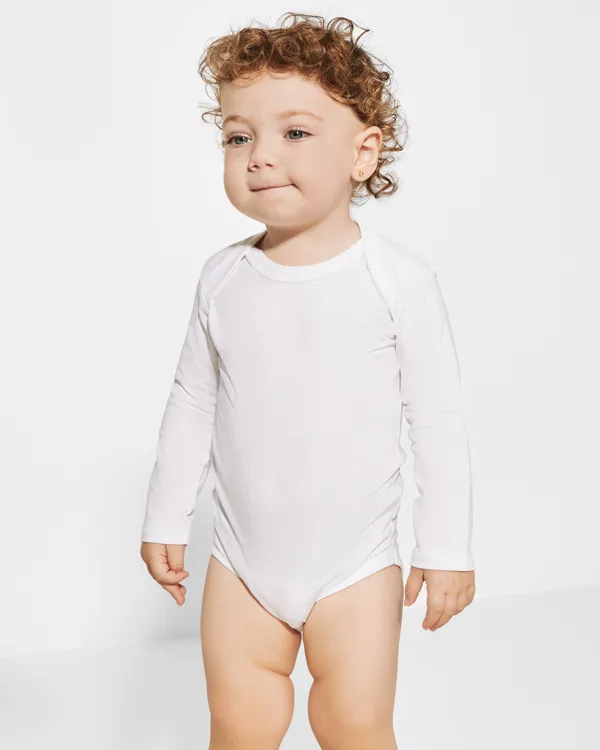 Βρεφικό μακρυμάνικο μπλουζάκι Roly Honey L/S 7202 σε γαλάζιο χρώμα, με εκτύπωση λογοτύπου