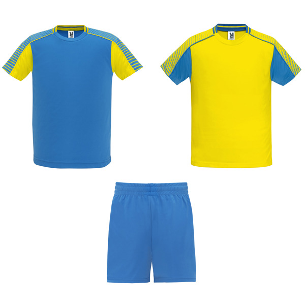 Unisex αθλητική εμφάνιση Roly Juve 0525 σε κίτρινο/ρουά χρώμα, με εκτύπωση λογοτύπου