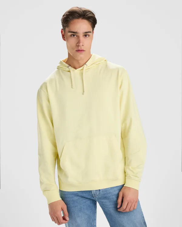 Διαφημιστικό Unisex φούτερ με κουκούλα washed Roly Kenia 2204 σε κίτρινο ξεβαμμένο χρώμα