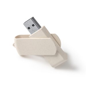 Διαφημιστικό USB μνήμη KINOX 4193 σε φυσικό χρώμα, με εκτύπωση λογοτύπου