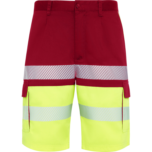 Πουκάμισο υψηλής ορατότητας Roly Workwear Lada 9328 σε κόκκινο/κίτρινο φλούο χρώμα