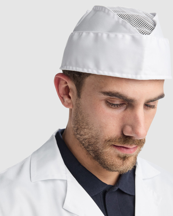 Σκούφος εργασίας Roly Workwear Lagasse 9090 σε λευκό χρώμα