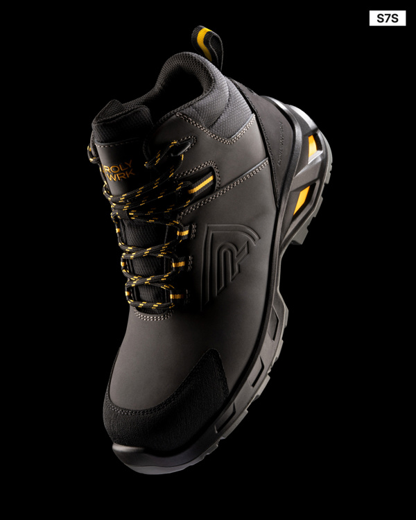 Μπότα ασφαλείας Roly Workwear Lua 8391 σε μολυβί/κίτρινο χρώμα
