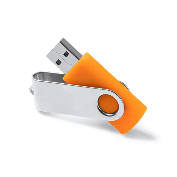 Διαφημιστικό USB μνήμη MARVIN 4186 σε πορτοκαλί χρώμα, με εκτύπωση λογοτύπου