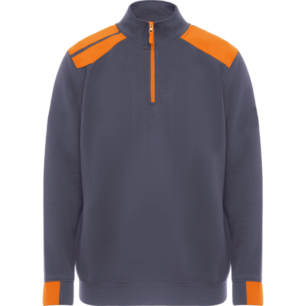 Φούτερ εργασίας Roly Workwear Maverick 8413 σε μολυβί/πορτοκαλί χρώμα